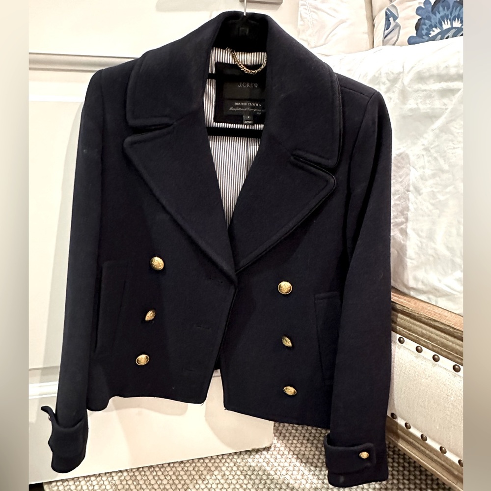 JCrew Navy Jacket (Above Hip) Size 2